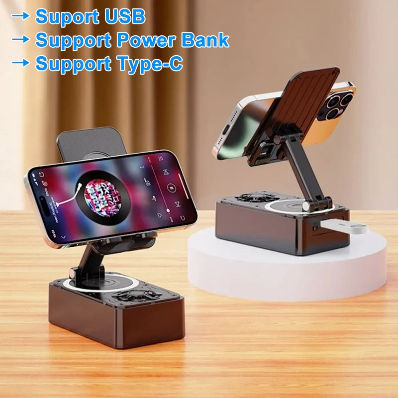 New Cell Phone Holder Stand with Bluetooth Speaker Adjustable Desktop Live Lazy Tablet Bracket Support Portable Wireless Speaker