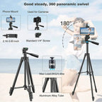 Tripod for Phone Camera Tripod Stand with Bluetooth Remote Phone Holder Lightweight Universal Photography for Xiaomi Huawei DSLR