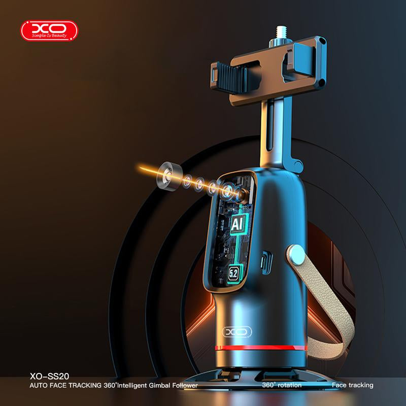 Auto Face Tracking Tripod, with Gesture Control Functon ,360° Rotation Face Body Phone Camera Mount Smart Shooting Phone Tracking Holder for Live Vlog Streaming Video, Accessories Selfie 360 Rotating Phone Stand
