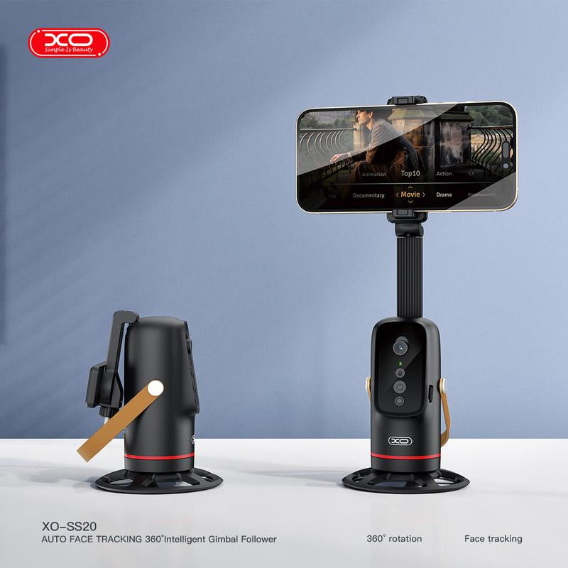 Auto Face Tracking Tripod, with Gesture Control Functon ,360° Rotation Face Body Phone Camera Mount Smart Shooting Phone Tracking Holder for Live Vlog Streaming Video, Accessories Selfie 360 Rotating Phone Stand