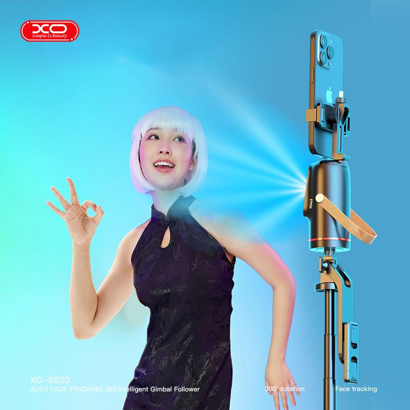 Auto Face Tracking Tripod, with Gesture Control Functon ,360° Rotation Face Body Phone Camera Mount Smart Shooting Phone Tracking Holder for Live Vlog Streaming Video, Accessories Selfie 360 Rotating Phone Stand